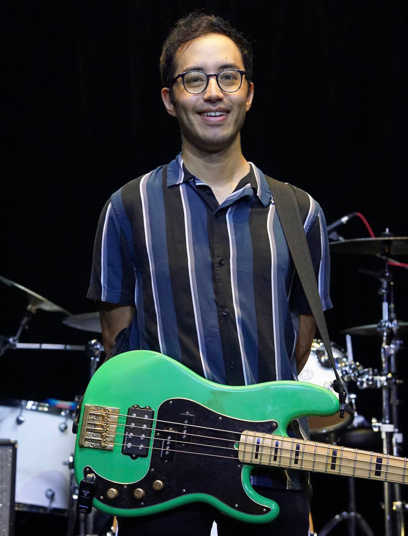 Chris playing bass